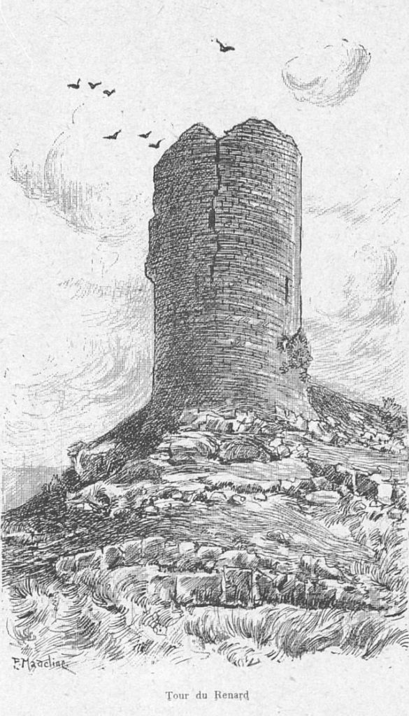 Ci-contre : La Tour du Renard, un dessin de Madeline. Droits de reproduction Centre d'interprétation des peintres de la vallée de la Creuse - Hôtel Lépinat